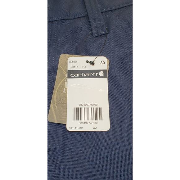 Carhartt Shorts Men's Size 30 Navy Blue Rugged Professional Canvas Relaxed Ca1 - Picture 5 of 10